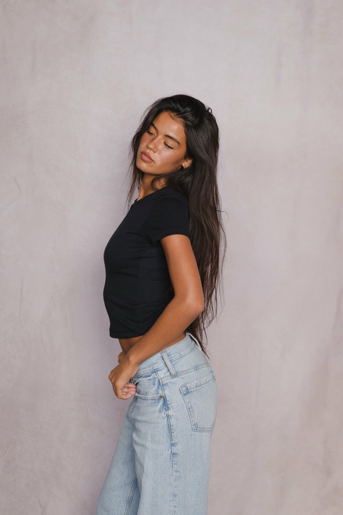 Easy Tee Ribbed in Black | Skatie