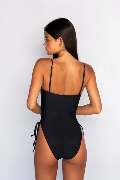 The Raye One Piece Bathing Suit in Black | Skatie