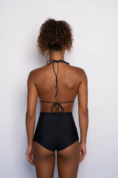 High Waist Bardot Bottom in Black | Skatie