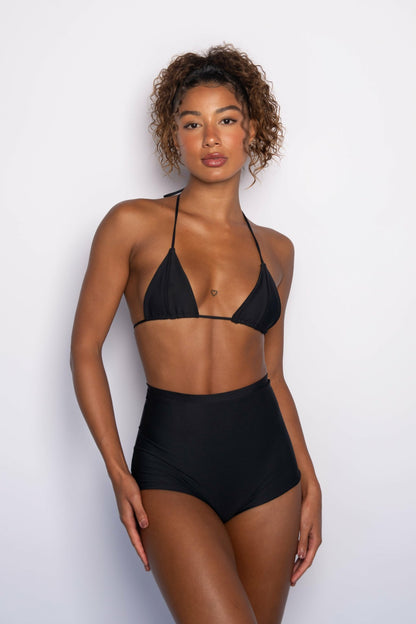 High Waist Bardot Bottom in Black | Skatie