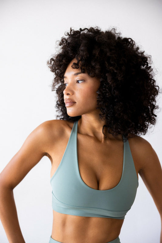 Pepper Sports Bra in Sage | Skatie