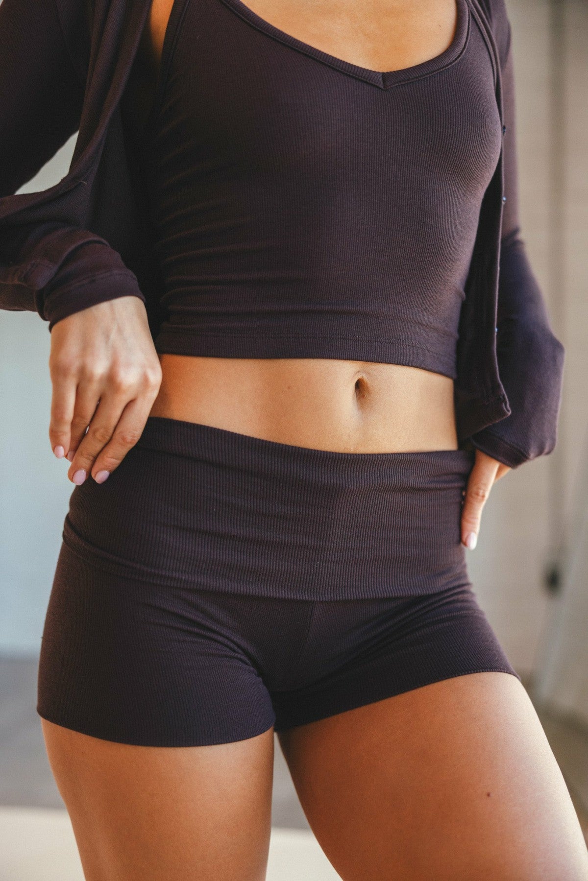 Cozy Short Baby Ribbed in Toasted | Skatie