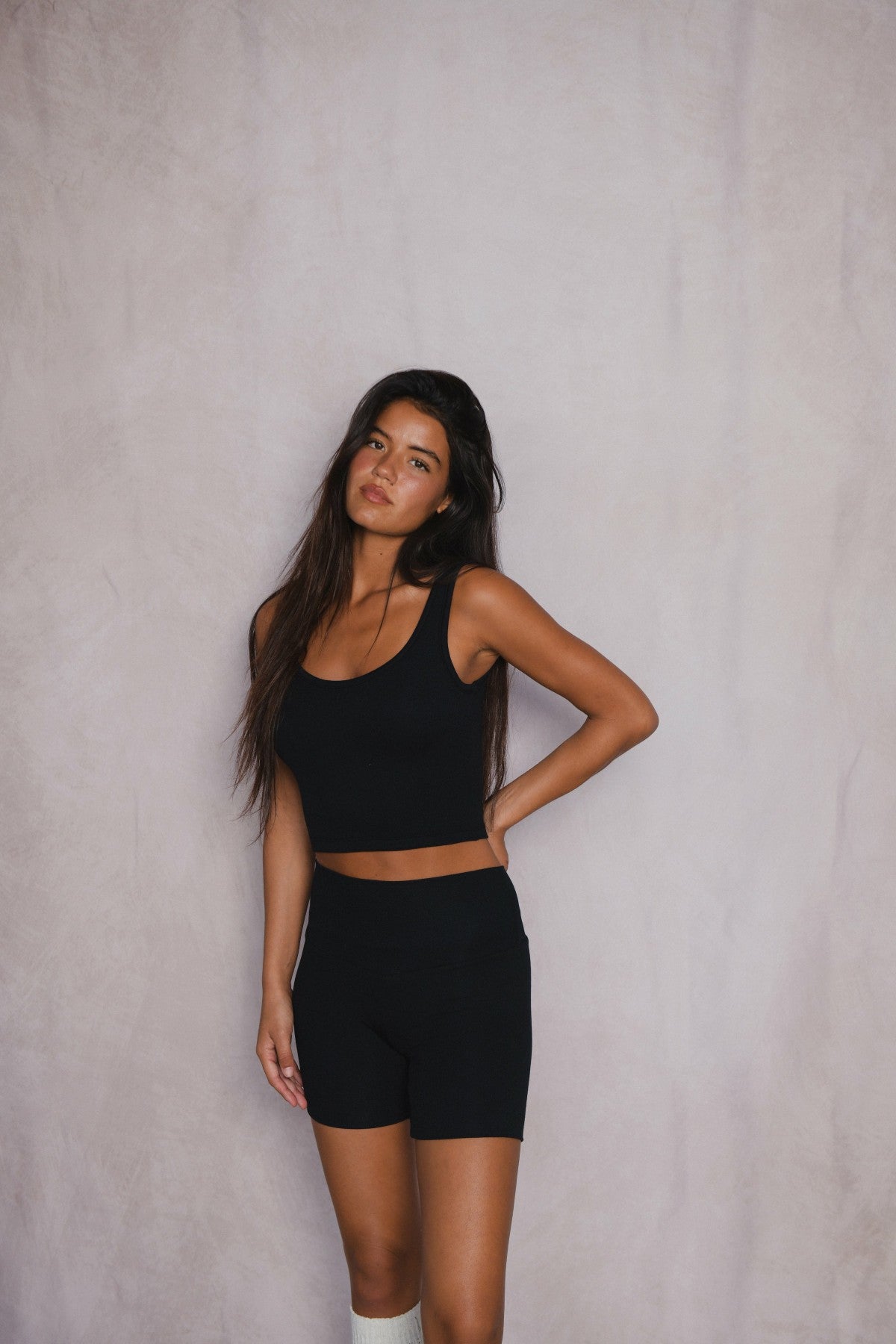 Baby Ribbed Bike Short in Black | Skatie