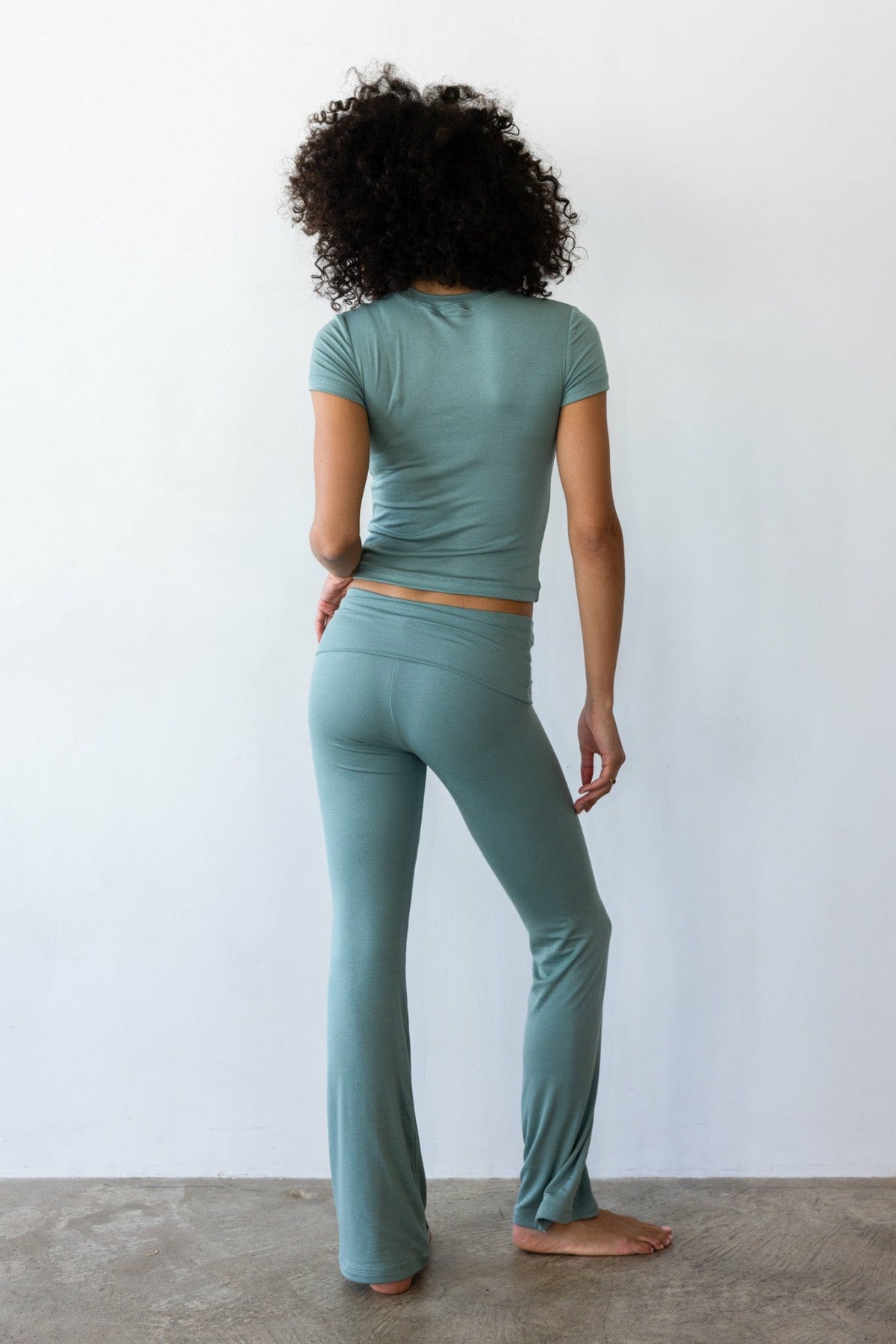 Britney Pants Baby Ribbed in Sage | Skatie