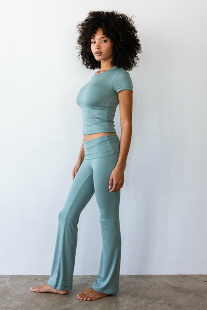 Britney Pants Baby Ribbed in Sage | Skatie