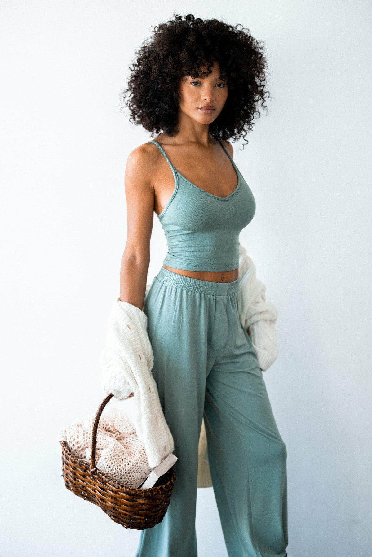 James Boxer Pants Jersey in Sage | Skatie