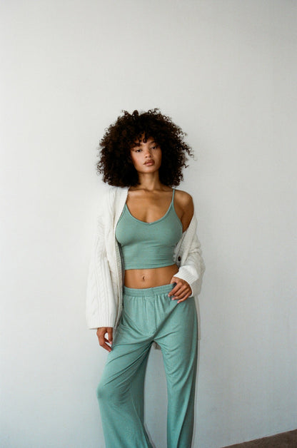 James Boxer Pants Jersey in Sage | Skatie