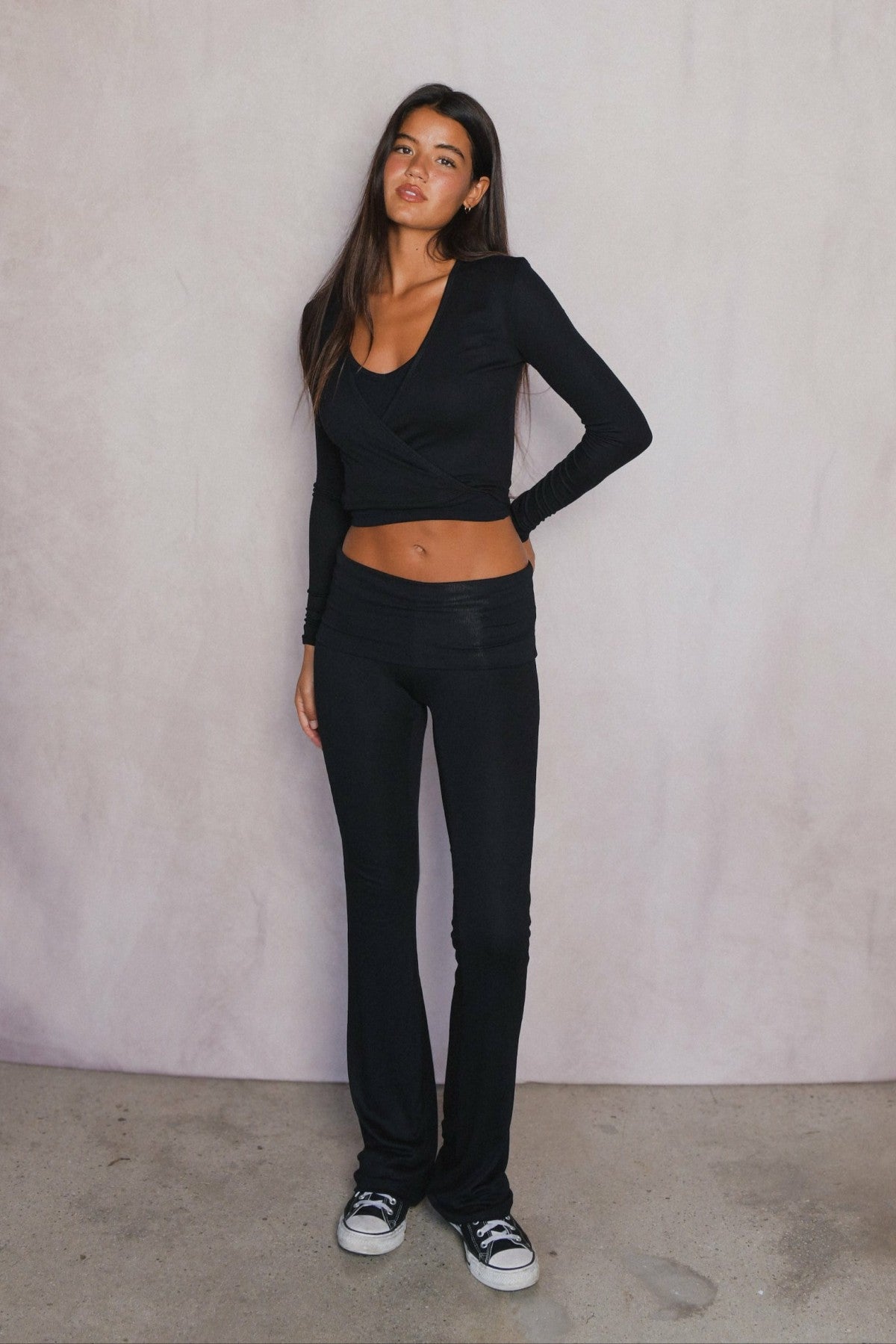 Britney Pants Baby Ribbed in Black | Skatie