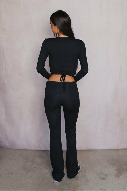 Britney Pants Baby Ribbed in Black | Skatie