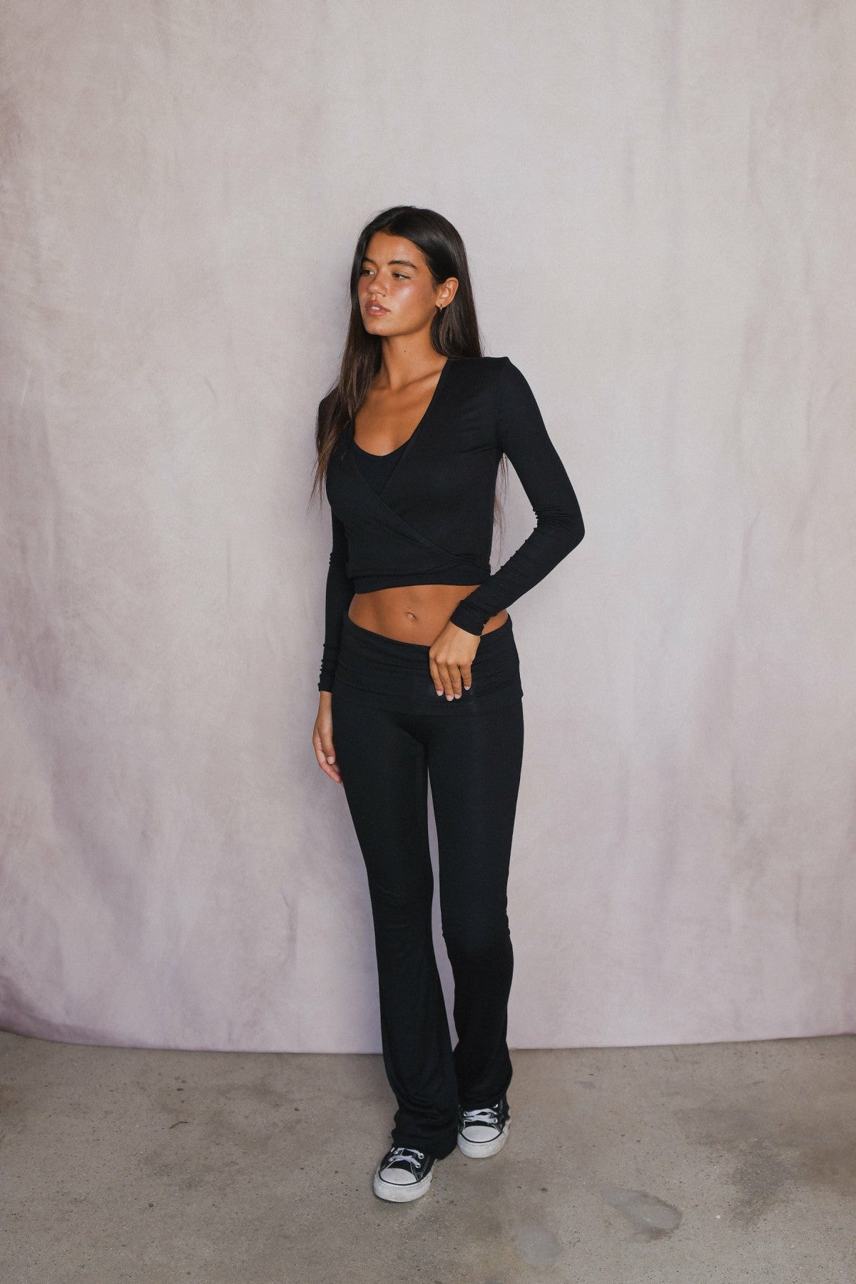 Britney Pants Baby Ribbed in Black | Skatie