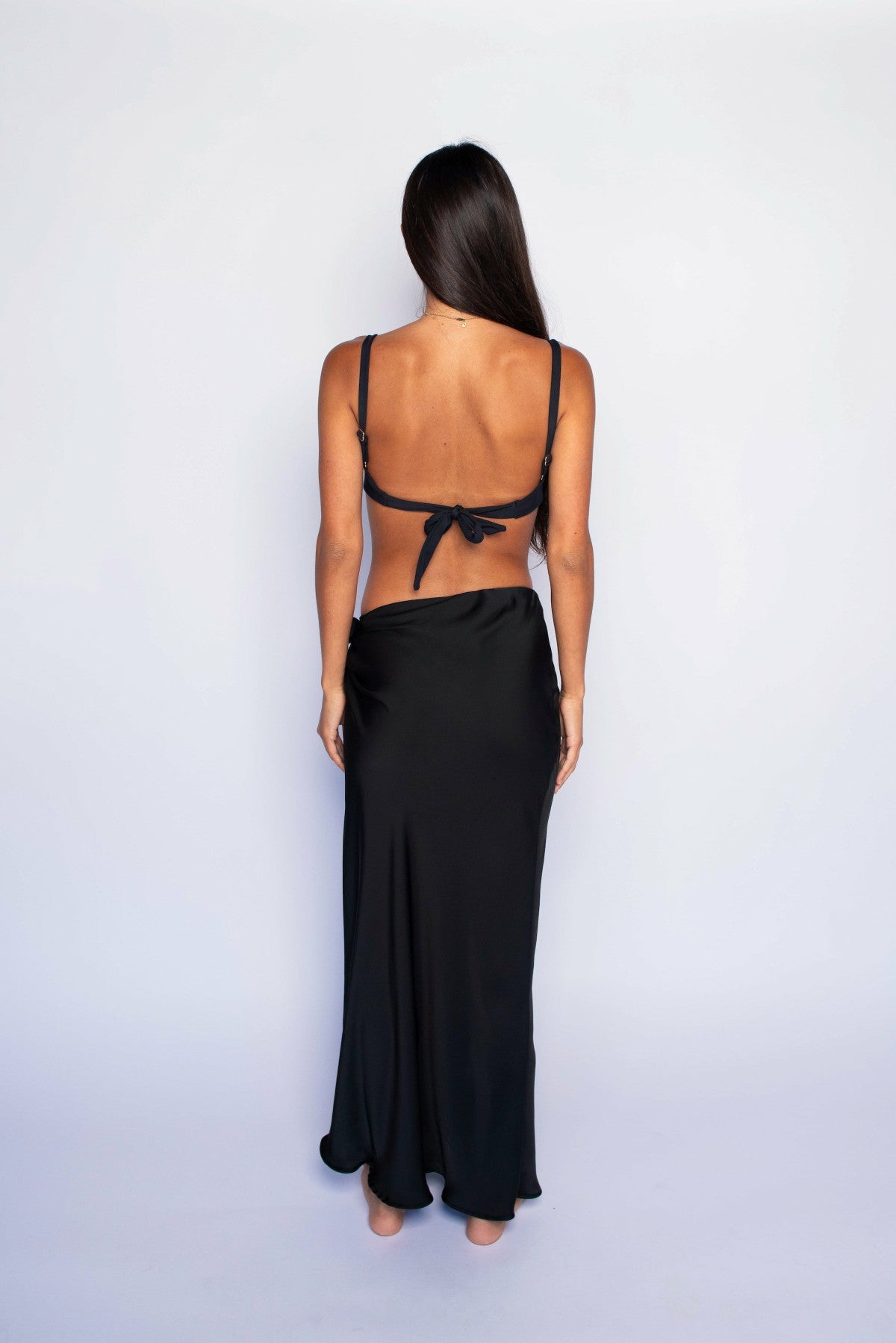 Marissa Skirt Satin in Black | Skatie