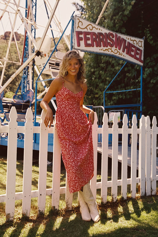 Aurora Midi Dress in Corvette | Skatie