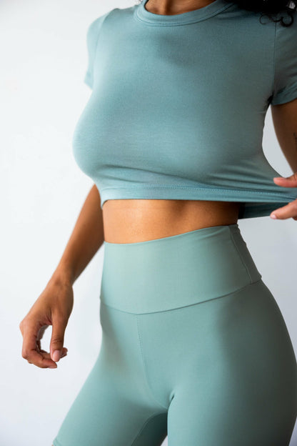 Baby Tee Jersey in Sage | Skatie