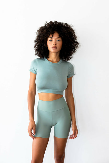 Baby Tee Jersey in Sage | Skatie