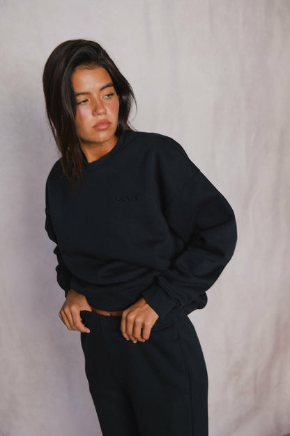 Ultralux Chris Crewneck in Black | Skatie