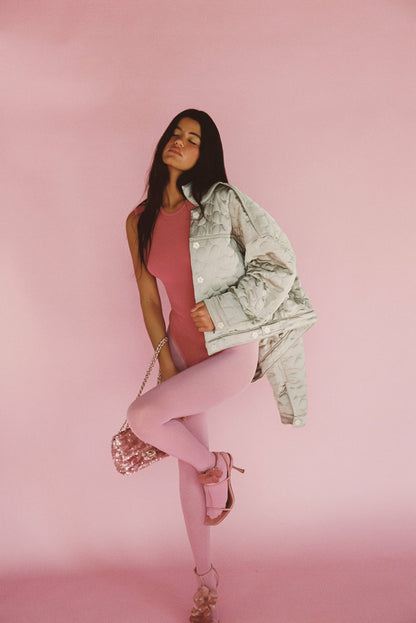 Quilted Bomber Jacket in Daisy | Skatie