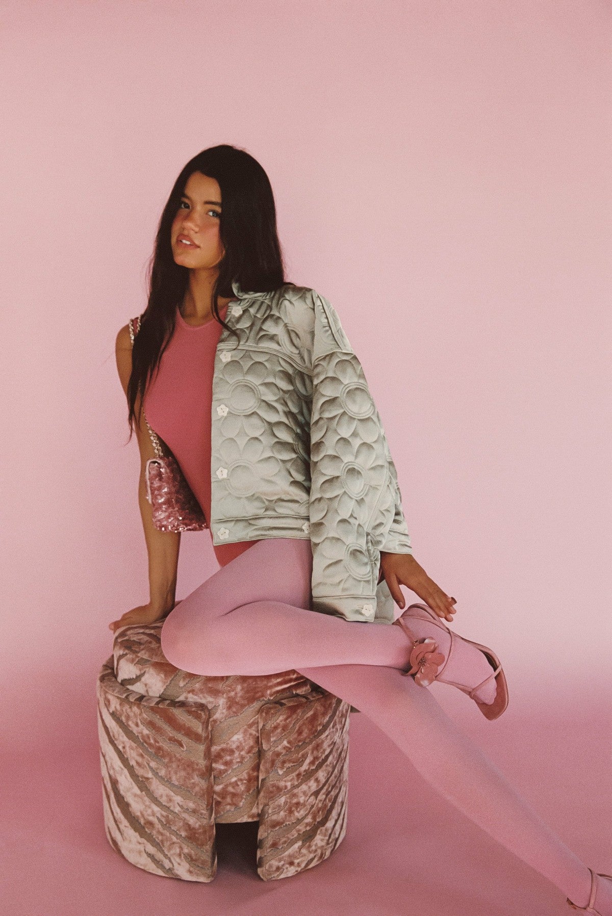 Quilted Bomber Jacket in Daisy | Skatie