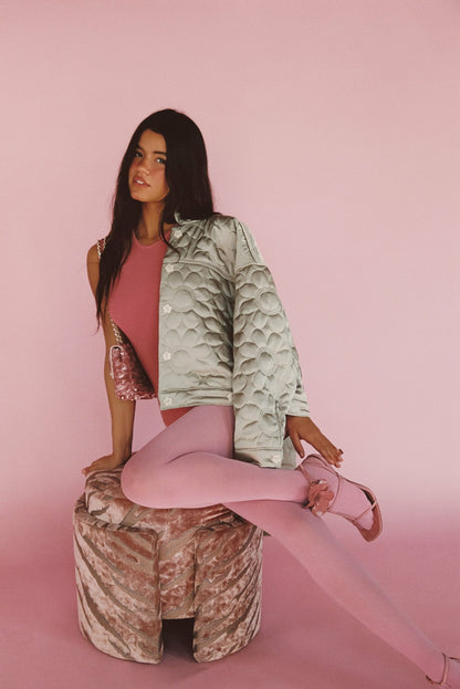 Quilted Bomber Jacket in Daisy | Skatie