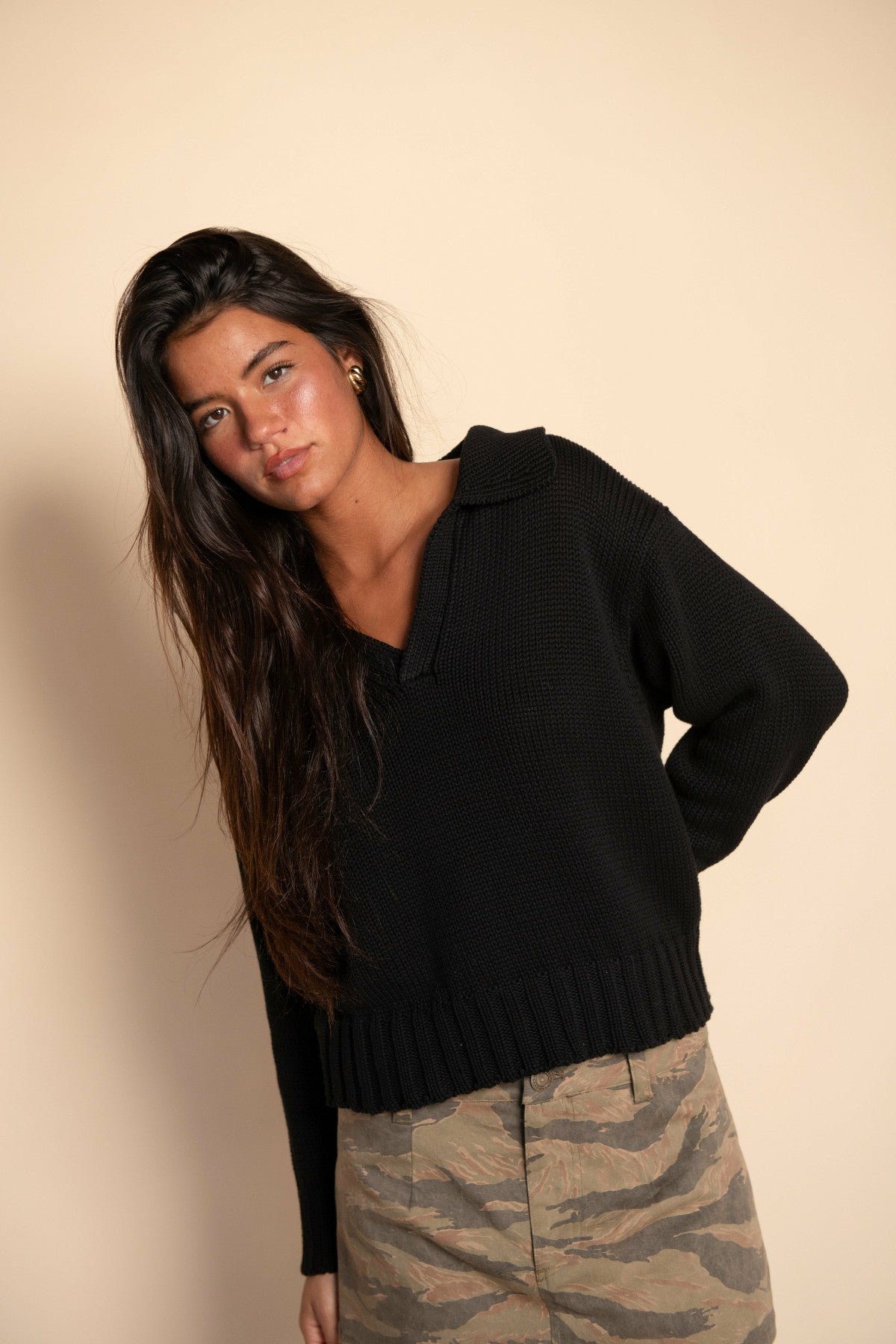 Preppy Sweater in Black | Skatie