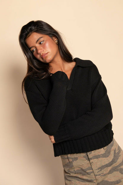 Preppy Sweater in Black | Skatie