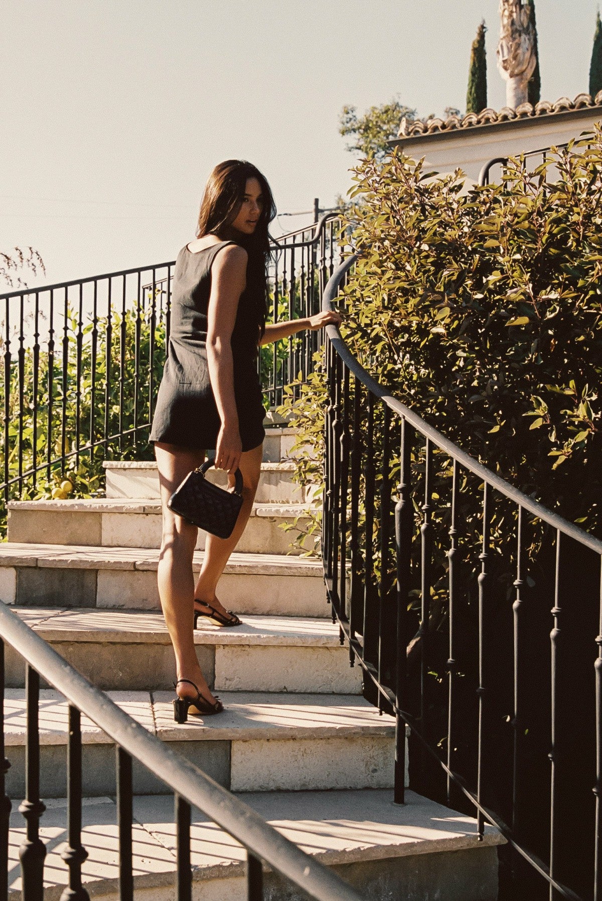 Icon Mini Dress in Black Linen | Skatie