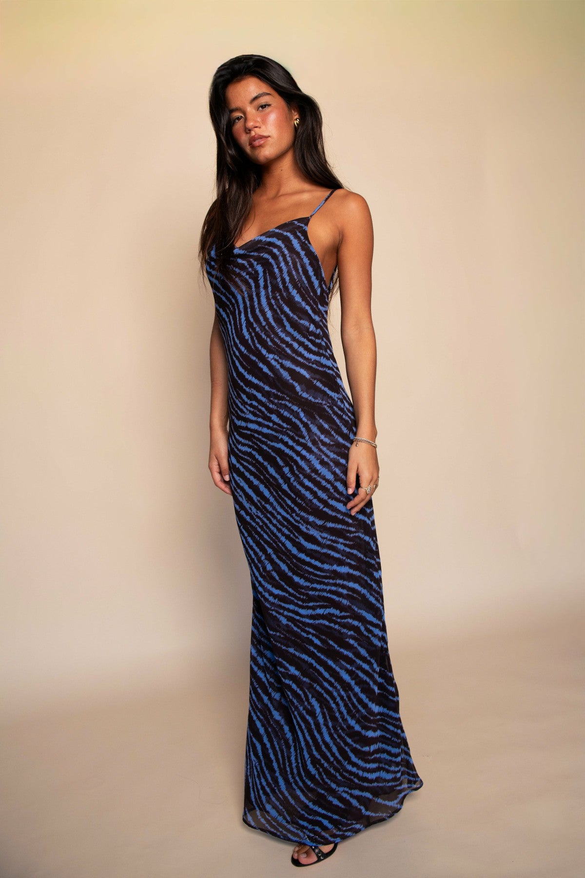 Samantha Maxi Dress Chiffon in Lynx | Skatie