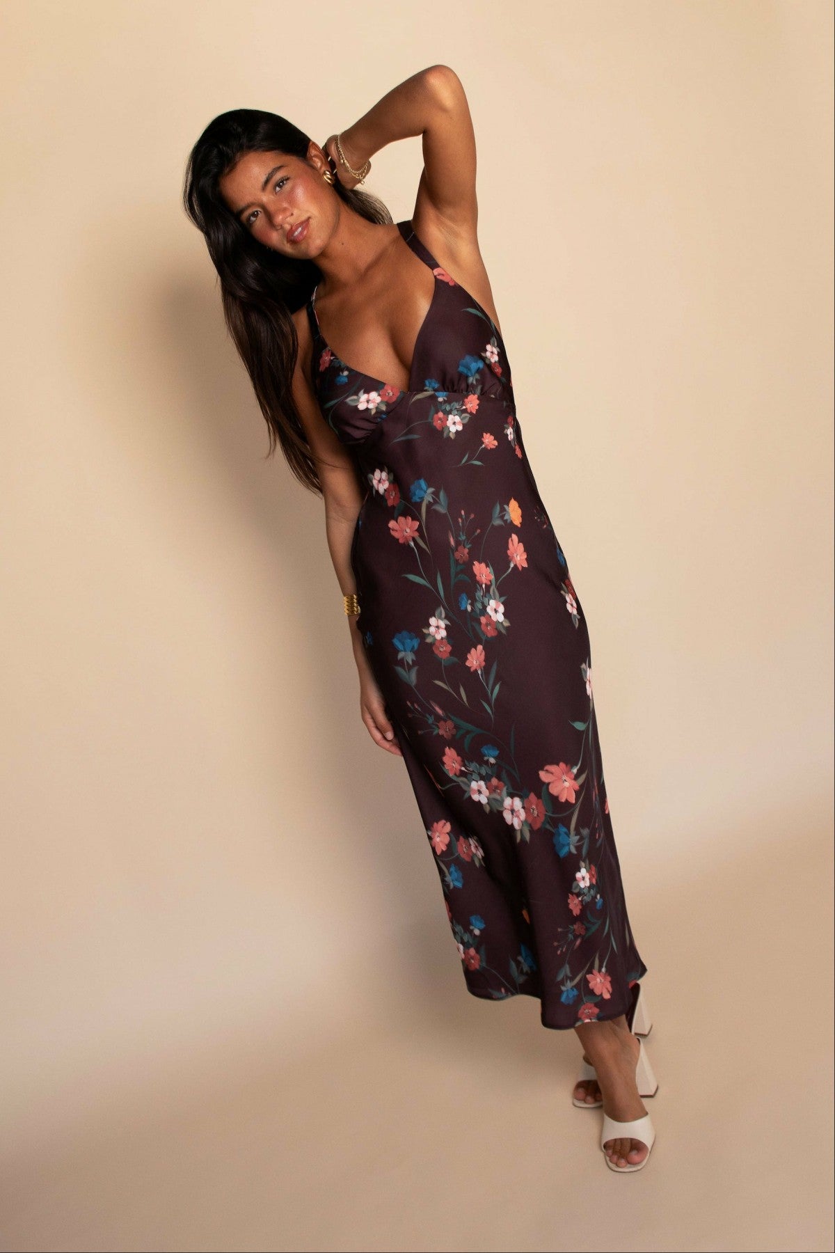 Sabrina Midi Dress Satin in Valley | Skatie
