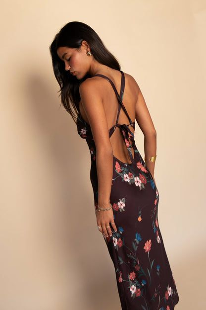 Sabrina Midi Dress Satin in Valley | Skatie