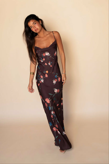 Samantha Maxi Dress Satin in Valley | Skatie