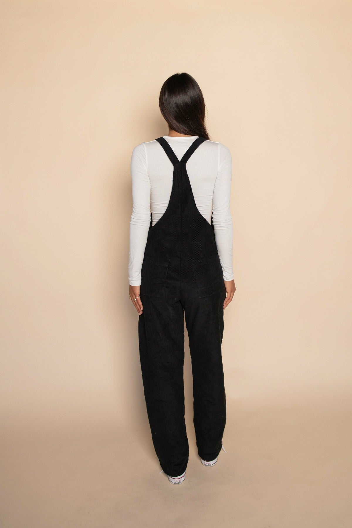 Meave Overalls in Black Corduroy | Skatie