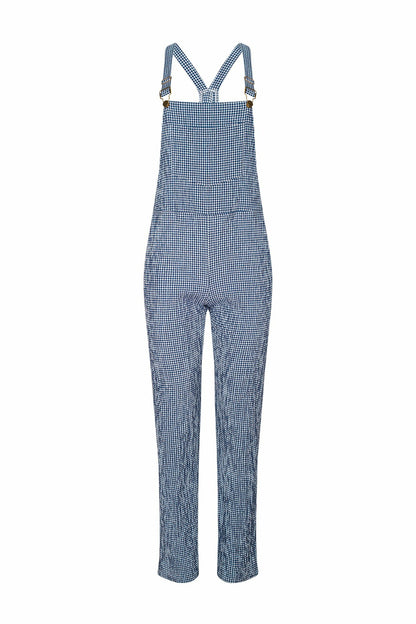 Poppy Full Length Overalls in Blue Gingham | Skatie