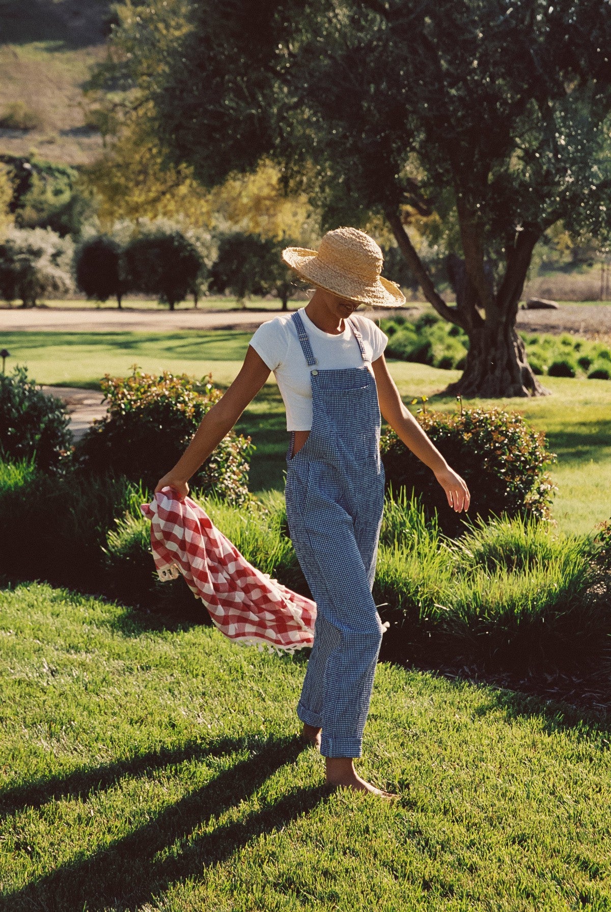 Poppy Full Length Overalls in Blue Gingham | Skatie