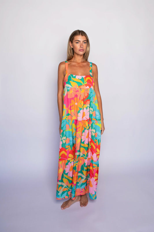 Leo Dress Satin in Flamingo | Skatie