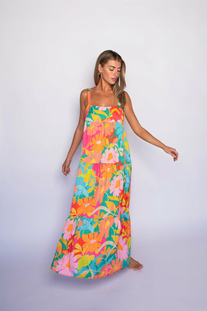 Leo Dress Satin in Flamingo | Skatie