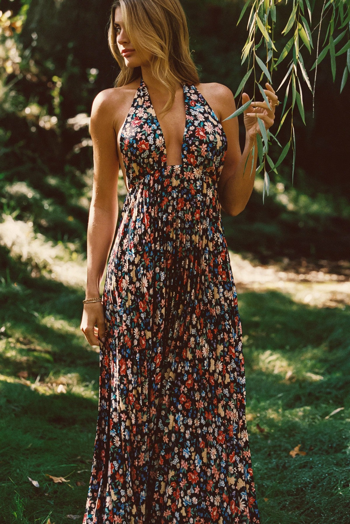 Selena Maxi Dress Satin in Prairie | Skatie