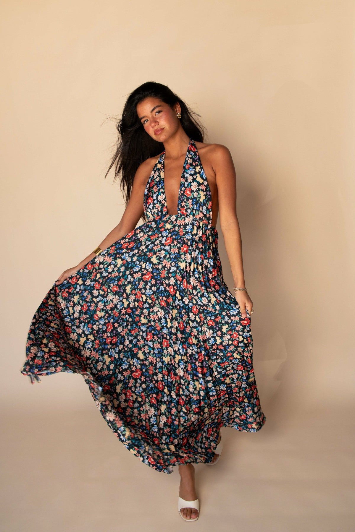Selena Maxi Dress Satin in Prairie | Skatie