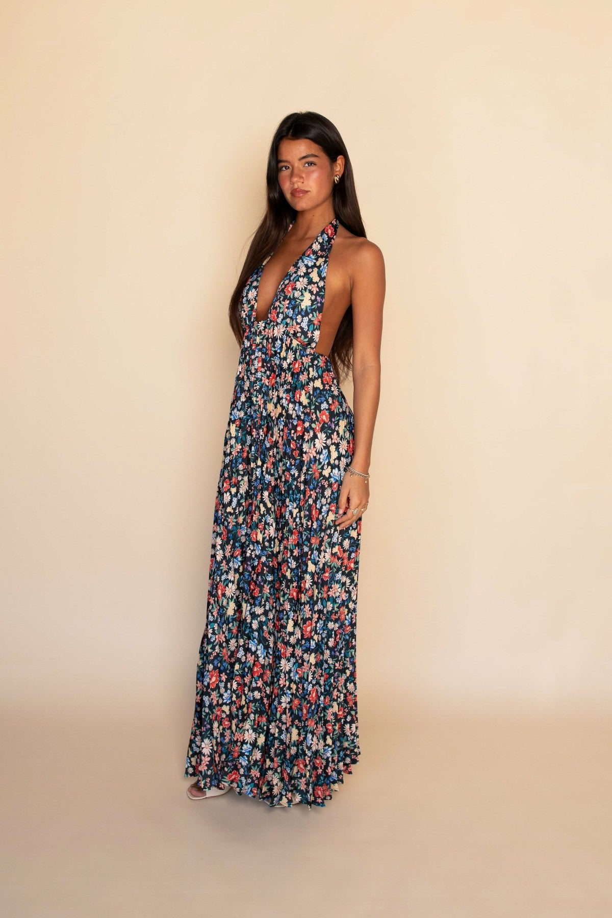 Selena Maxi Dress Satin in Prairie | Skatie