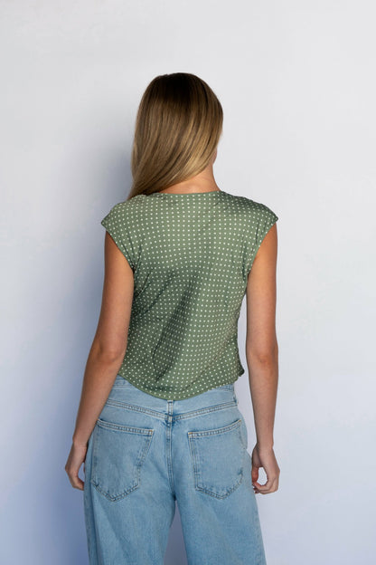 Margaret Top Satin in Meadow | Skatie
