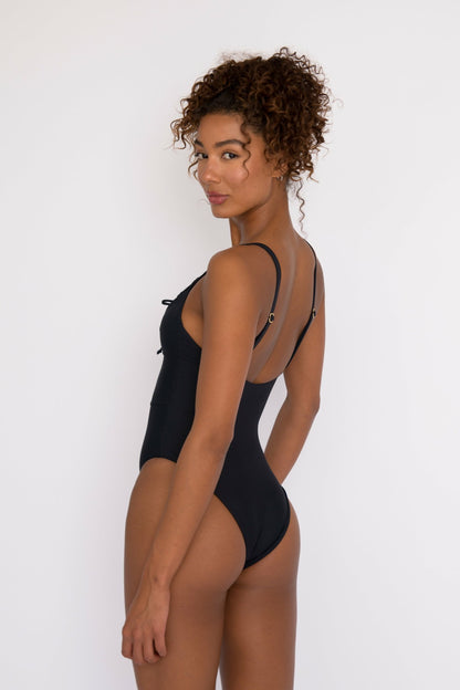 The Nikki One Piece Bathing Suit in Black | Skatie