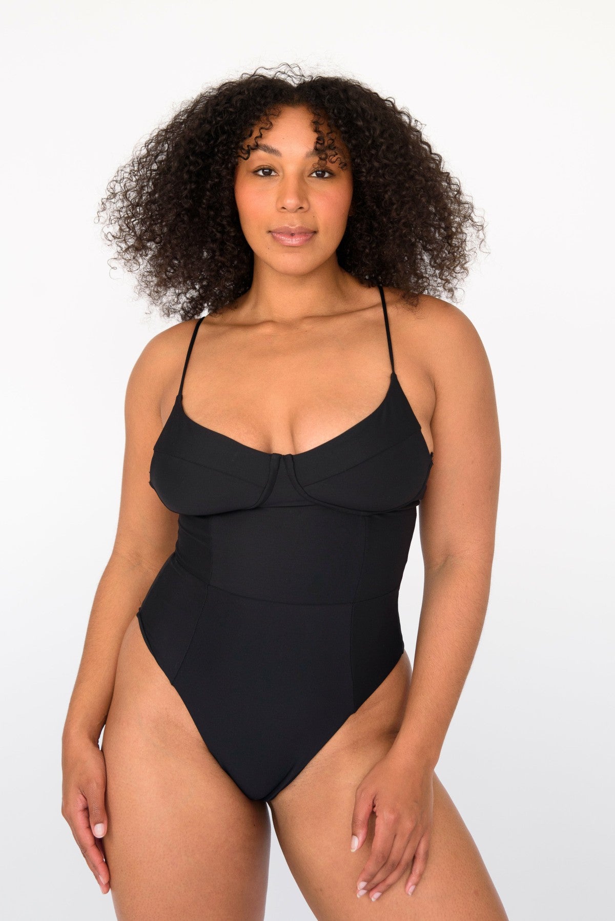 The Rachel One Piece Bathing Suit in Black | Skatie