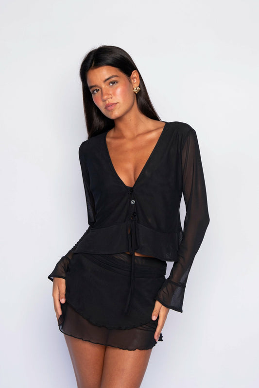 Colette Top Mesh in Black | Skatie