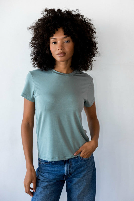 Bestie Tee Jersey in Sage | Skatie