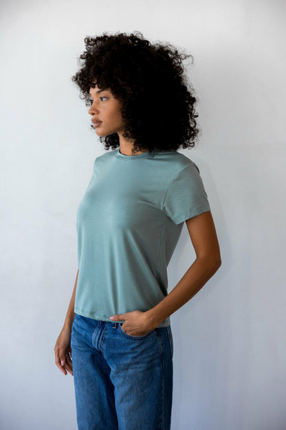Bestie Tee Jersey in Sage | Skatie