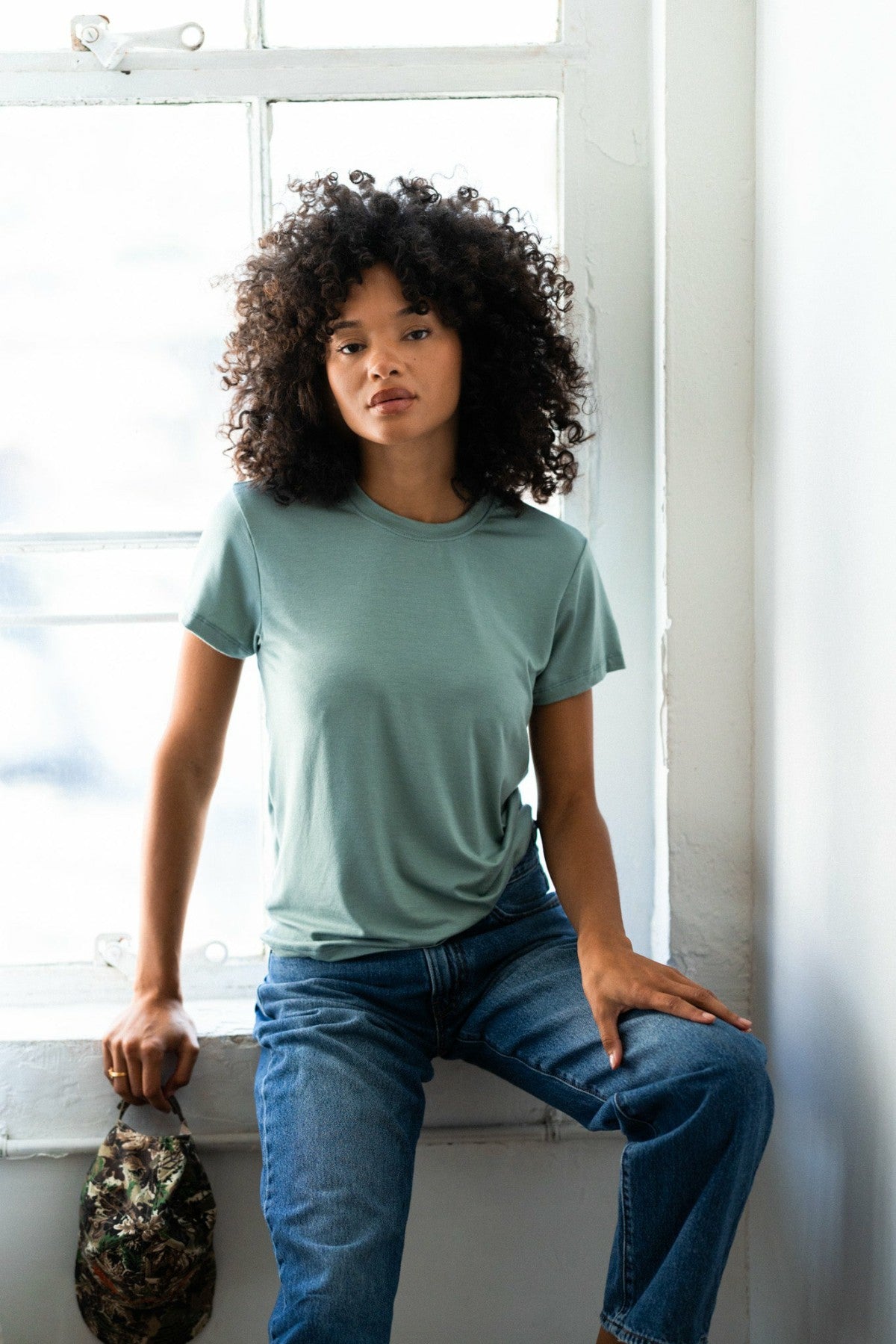 Bestie Tee Jersey in Sage | Skatie