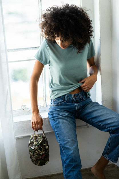 Bestie Tee Jersey in Sage | Skatie