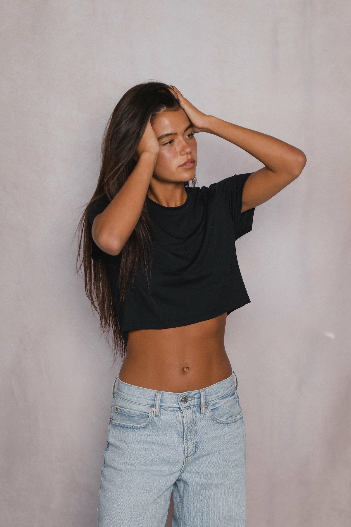 Boyfriend Tee Jersey in Black | Skatie