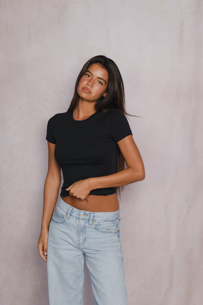 Easy Tee Ribbed in Black | Skatie