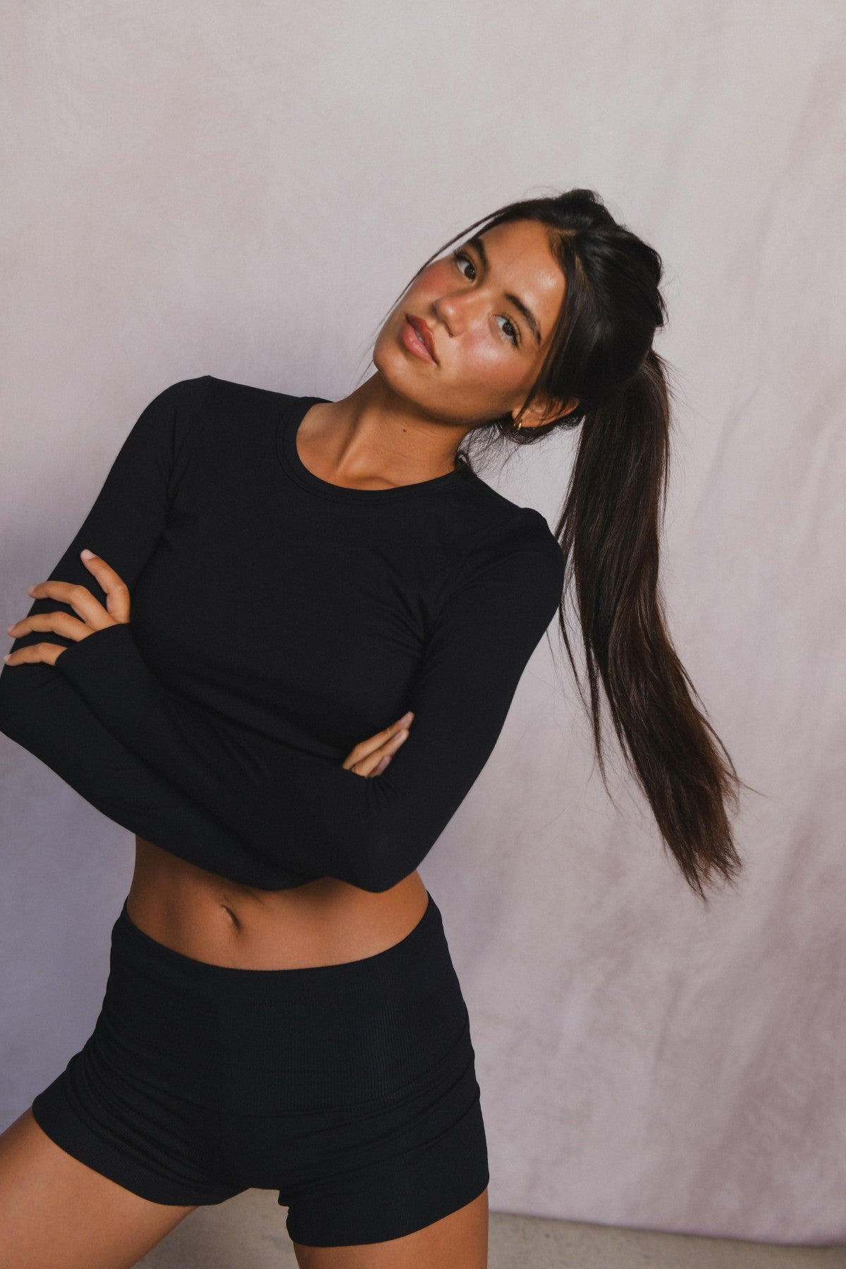 Erica Top Baby Ribbed in Black | Skatie