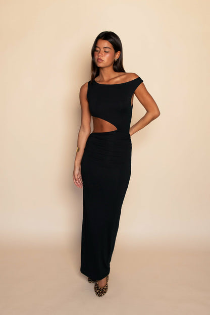 Ida Dress Jersey in Black | Skatie