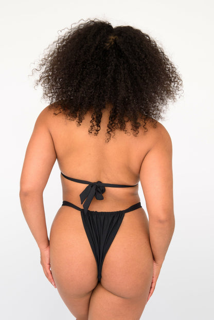 Bobbi Thick Band Bikini Bottom in Black | Skatie